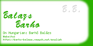 balazs barho business card