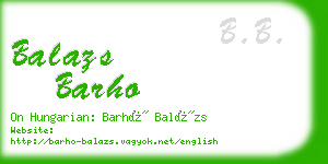 balazs barho business card